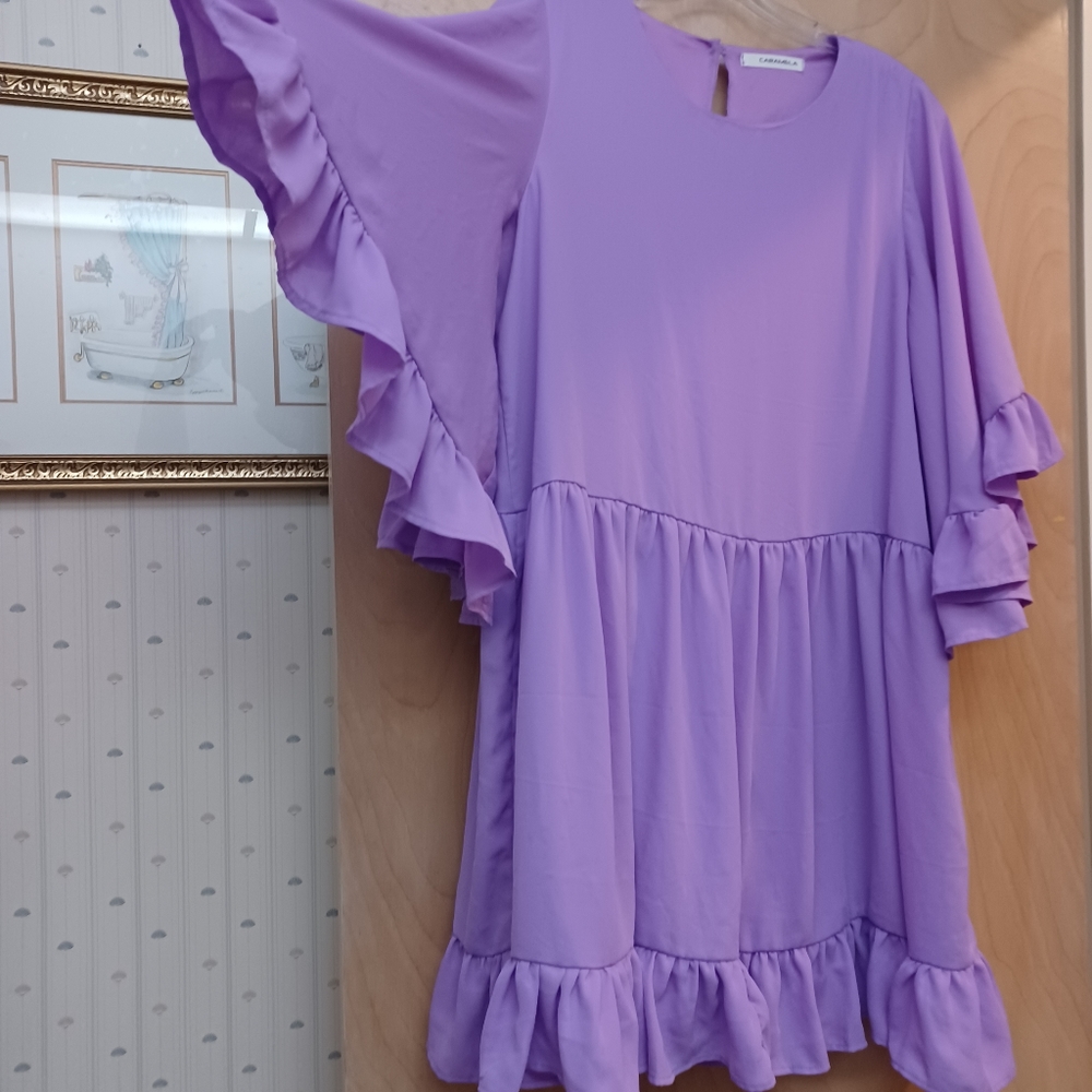 Lilac peplum dress